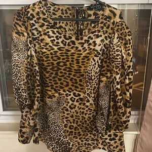 Ups and down leopard print shirt